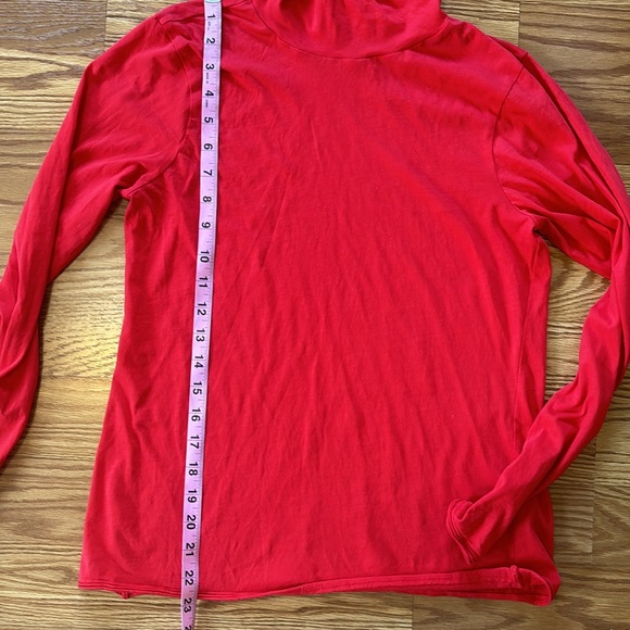 Anthropologie Red 100% Cotton Long Sleeve Mock Turtleneck Size Large - Picture 9 of 12